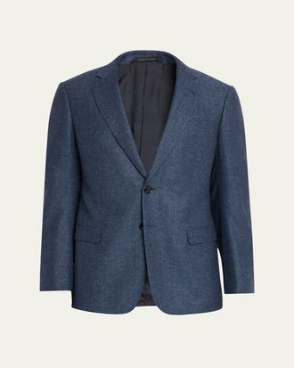 Giorgio Armani Mens Soft Line Chevron Single-Breasted Sport Coat