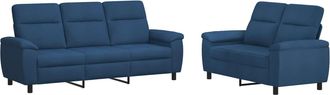 vidaXL Set Di Divani 2 Pcs Blu Tessuto Vidaxl