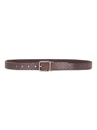 Dolce & Gabbana Dark Brown Textured Buckle Belt