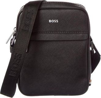HUGO BOSS Zair Ns Zip Leather Reporter Bag