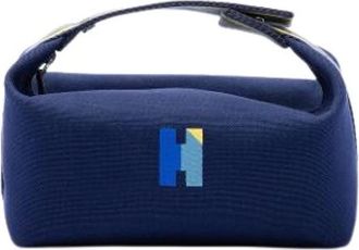 Herm&egrave;s Pre-owned Bride-A-Brac Canvas Pouch - Dames - Vintage Mini Tas - Blauw - ONE Size - Vintage