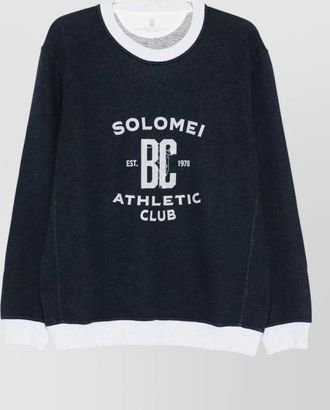 Brunello Cucinelli cotton sweatshirt with logo and crew neck