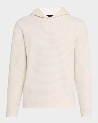 Vince Mens Double-Face Textured Hoodie