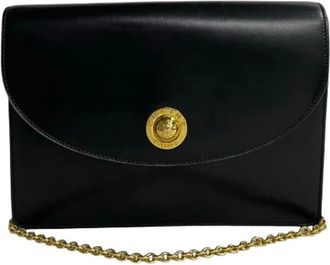 Celine Pre-owned Clutches, female, Black, Size: ONE SIZE Pre-owned Vintage Leather Crossbody Bag