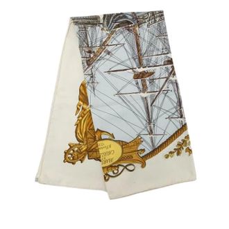 Herm&egrave;s Pre-owned Marine et Cavalerie Sjaal - Dames - Pre-owned - Wit - Maat: ONE Size Zijde