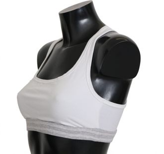 Dolce & Gabbana White Cotton Sport Stretch Bra Womens Underwear