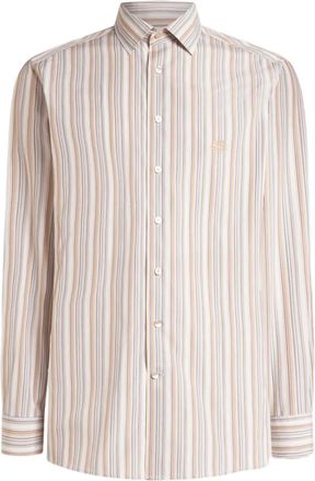 Etro Camicia a righe con ricamo Pegaso - Toni neutri