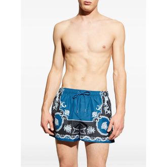 Versace Beachwear Blu, Nero-Uomo