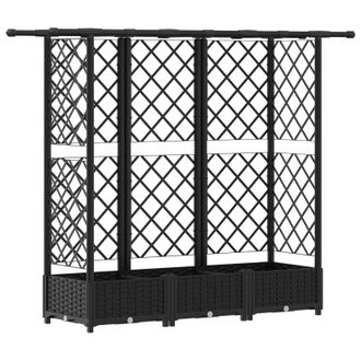 vidaXL Cama Elevada Con Trellis Y Techo Negro 164 X 40 X 123 Cm Pp Vidaxl