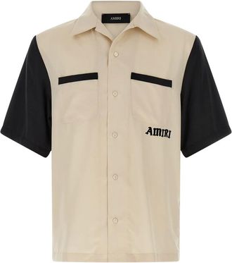 Amiri Short Sleeve Shirts, male, Multicolor, M, Alabaster V-neck Shirt
