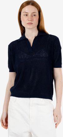 Roberto Collina Polo traforata navy