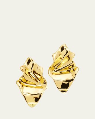 Alexis Bittar Crumpled Gold Small Post Earrings