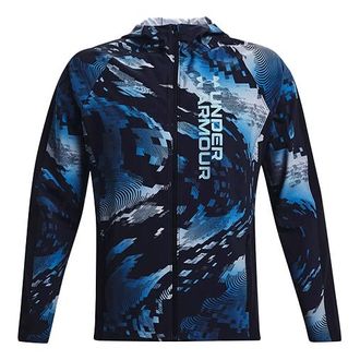 Under Armour OutRun the STORM Windbreaker Asia Sizing Blue Black 1365666-001