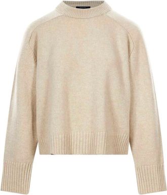 SOEUR Will Gebreide Trui - Dames - Ronde hals truien - Beige - XS - Wol - Truien & Vesten