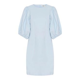 Soaked In Luxury Elegante Dolore Jurk met Pofmouwen - Dames - Jurken - Blauw - Maat: M Viscose