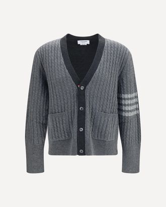 Thom Browne Virgin wool V-neck Cardigan Male 1