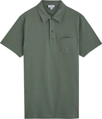Sunspel Riviera Woven Cotton Polo Shirt - Green - Xxl
