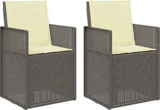 vidaXL Sillas De Comedor De Jard&iacute;n 2 Uds. Gris Claro Y Crema Pp Vidaxl