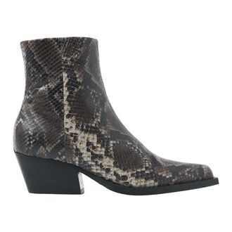 VIA VAI Schoenen, Dames, Bruin, 36 EU, Leer, Do Cassidy slangenprint enkellaarsjes