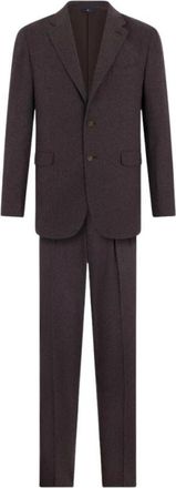 Brooks Brothers Melange Twill Pak - Heren - Business pakken - Paars - S - Wol - Kostuums