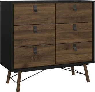 Dmora Credenza Maka, Buffet da soggiorno, Madia da salotto, Dispensa da cucina, 102x40 h95 cm, Nero e Noce - Dmora