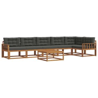 vidaXL Conjunto De Sof&aacute;s De Exterior 7 Pcs Natural Y Antracita Vidaxl