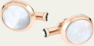 Montblanc Mother-of-Pearl Round Rose Golden Cuff Links