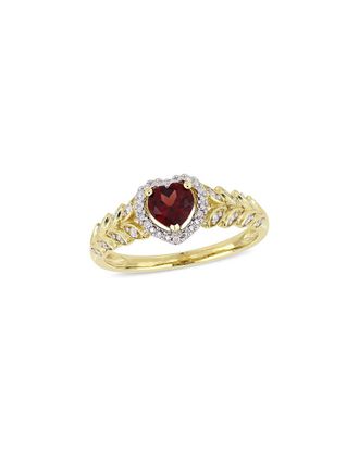 Rina Limor 10K 0.59 Ct. Tw. Diamond & Garnet Ring