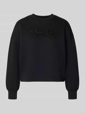 A|X Armani Exchange Sweatshirt mit Logo-Print und Rundhalsausschnitt in Black, Gr&ouml;&szlig;e XL