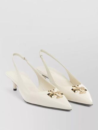 Tory Burch slingback pumps pointed toe gold tone