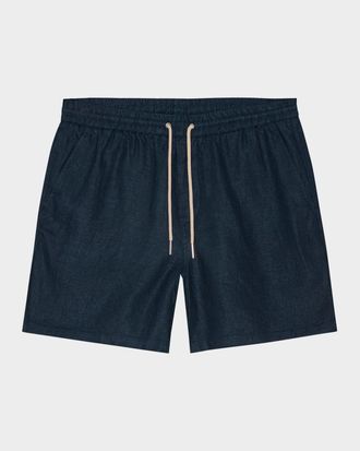 Nn.07 Mens Gregor Drawstring Linen Shorts