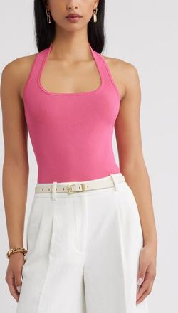 Open Edit Sweater Halter Top in Pink Party at Nordstrom, Size Xx-Small