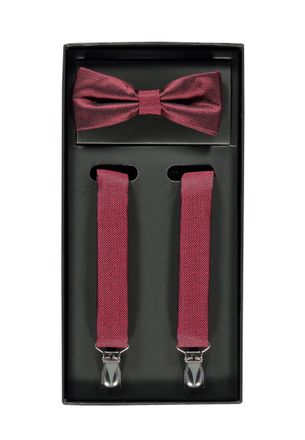 Lerros Hosentr&auml;ger LERROS Hosentr&auml;ger und Fliege *Jacquard*, Herren, Gr. Normalgr&ouml;ssen, rot (winter berry), 100% Polyester, Hosentr&auml;ger Hosentr&auml;ger