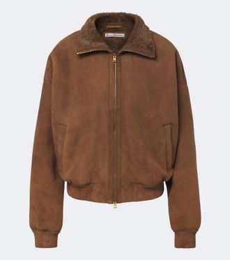 Acne Studios Chaqueta bomber de ante con borrego