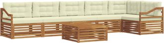vidaXL Conjunto De Sof&aacute;s De Exterior 7 Uds. Natural Y Crema Vidaxl