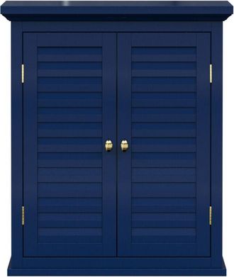 Teamson Home Teamson Home - Glancy Removable Two-Door Wall Cabinet with Faux Louvered Doors, Navy