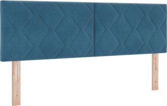 vidaXL Cabecero Con Cabecera Azul Oscuro 160 Cm Terciopelo Vidaxl