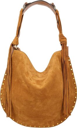 Isabel Marant Warm Tan Oskan Hobo Soft Velvet Shoulder Bag