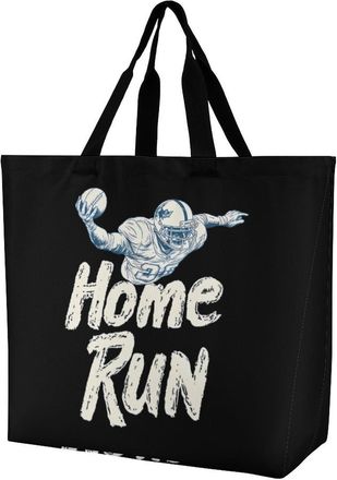 Generic Home Run Football Touchdown Sports Reusable Shopping Bags Large Capacity Grocery Bag Heavy Duty Tote for Women 40x40x16cm