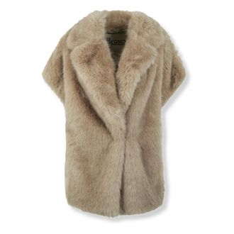 Herno Smanicato Tocco Pelliccia a Pelo Lungo - - Jackets - Donna - Beige - S