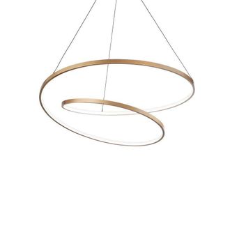 Netlighting Oz LED Decorative Swirl Integrated Pendant Light Gold 3000K
