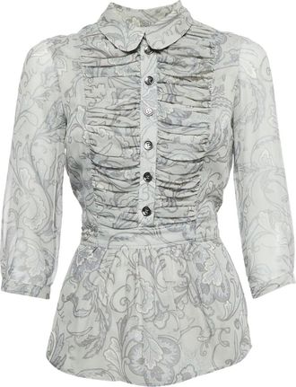 Burberry Gesmockte top met paisley-print - Grijs