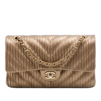 Chanel Pre-owned Classic Flap Schoudertas - Dames - Pre-owned - Bruin - Maat: ONE Size Leer