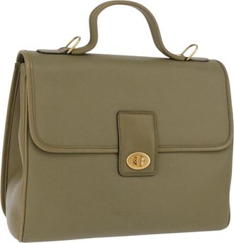 Gucci Vintage Leather Green Leather Handbag (Pre-Owned)
