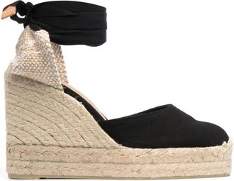 Castaner Iconic Carina Espadrille - Dames - Sleehakken - Zwart - 40 EU - Katoen - Schoenen