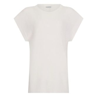 Malo Truien & Vesten, Dames, Wit, S, Kasjmier, Trui met korte mouwen