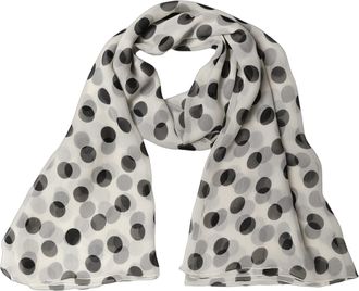 Dolce & Gabbana White Black Polka Dot Shawl Stole Womens Scarf