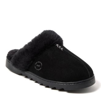 Dearfoams Womens Helena Genuine Suede Scuff House Shoe Slipper