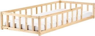 Beliani Kids Bed Pine Wood MEYMAC 90 x 200 cm (EU Single) Light Brown