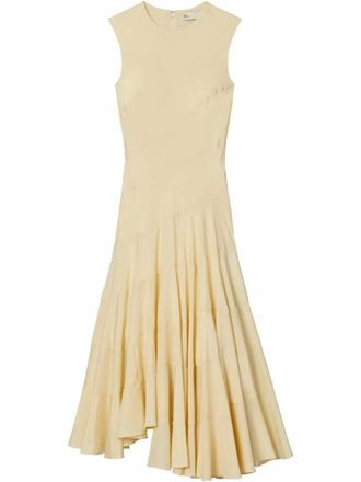 Tory Burch flared midi dress - women - Cotton/Silk - 4 - Neutrals